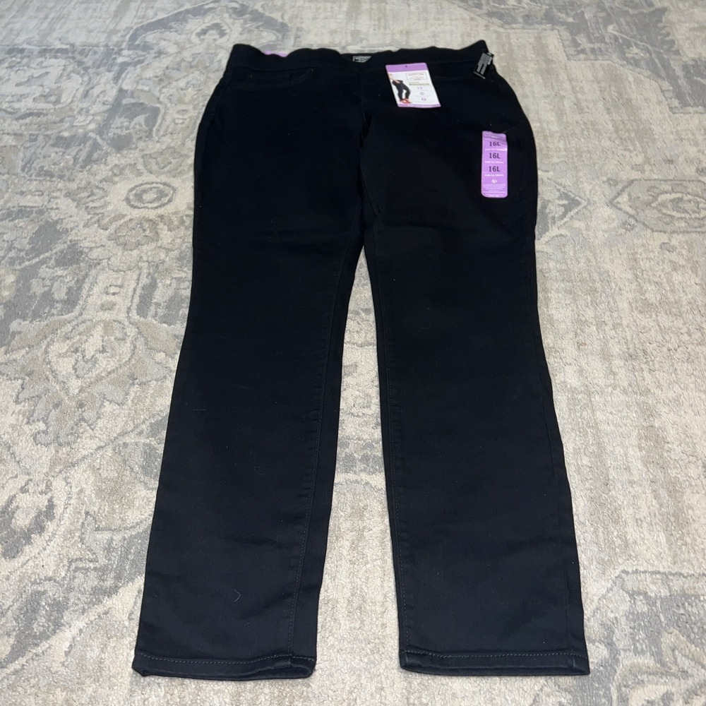 New Levi's Gold‎ Label Womens Sz 16 L  Shaping Pull On Skinny Black Jeans